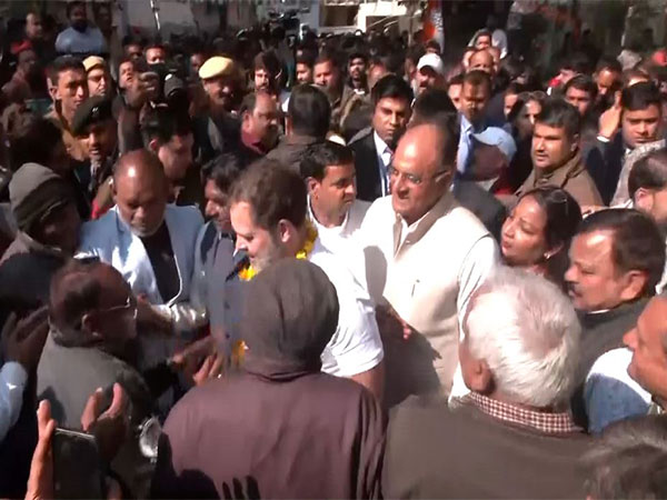 Rahul Gandhi met NDMC employees on Tuesday. (Photo/ANI)