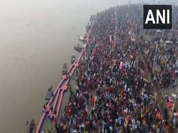 Drone visuals from Sangam (File/Photo/ANI)