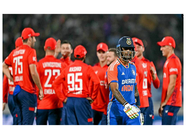 Team England and Suryakumar Yadav (Photo: @englandcricket/X) 