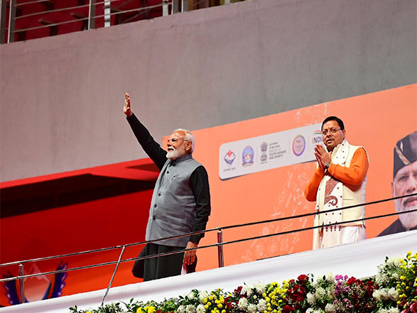Prime Minister Narendra Modi and Uttarakhand Chief Minister Pushkar Singh Dhami at the opening ceremony (Photo/ANI) 