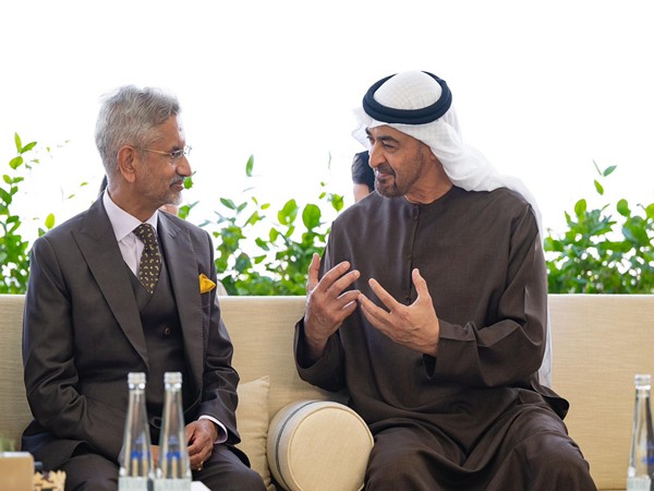 External Affairs Minister S Jaishankar with UAE President Mohamed bin Zayed Al Nahyan (Image: X@DrSJaishankar)