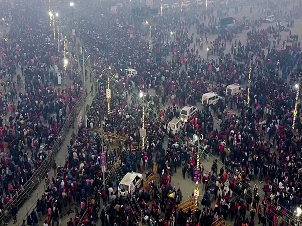 Drone visuals of Maha Kumbh Mela Kshetra, Triveni Sangam.(File/Photo/ANI)
