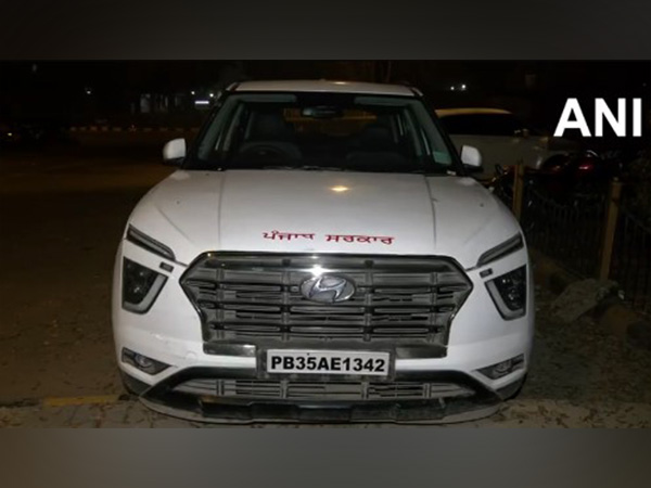 The car with 'Punjab sarkar' written on it (Photo/ANI)