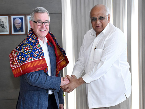 President of the Commonwealth Games Federation, Chris Jenkins OBE with Gujarat CM Bhupendra Patel (Photo/ANI)