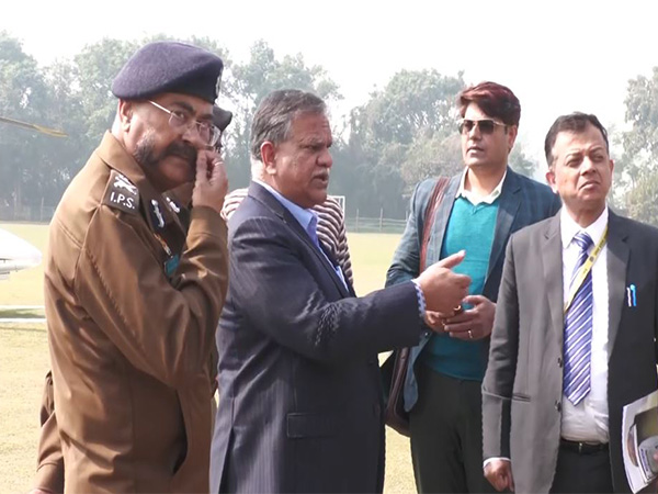 DGP Prashant Kumar and Chief Secretary Manoj Kumar Singh arrive in Prayagraj to inspect the stampede (Photo/ANI)
