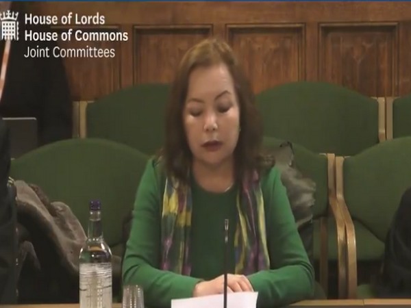 Stop Uyghur Genocide Executive Director Rahima Mahmut (Screengrab of video posted by UK Parliament Human Rights Committee on X)