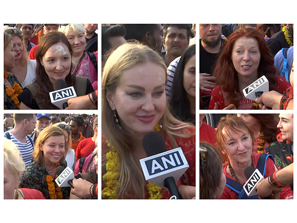 Foreign devotees and tourists attending the Maha Kumbh Mela (Photo/ANI)