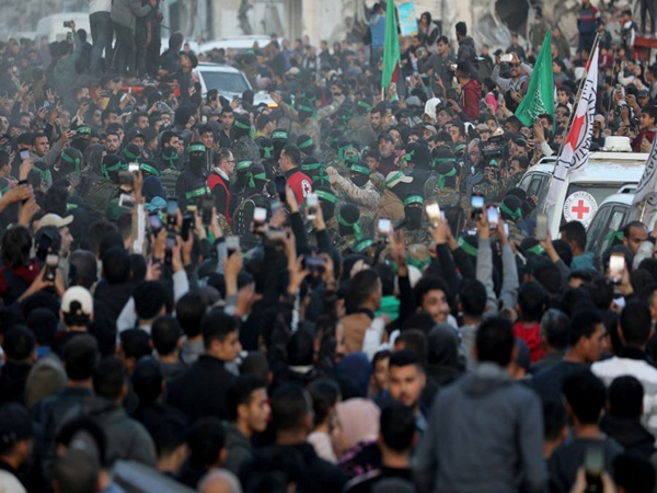 Visuals from hostage release in Gaza (Photo credit: Reuters)