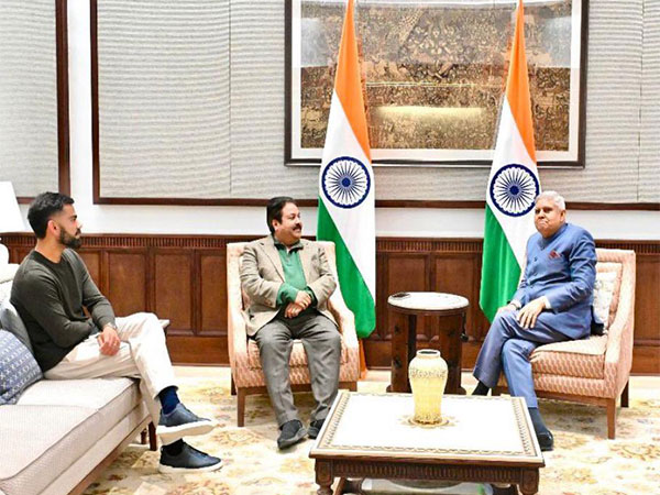Virat Kohli, Rajeev Shukla and Vice President Jagdeep Dhankhar  (Photo: X/@ShuklaRajiv