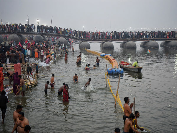 Drone visuals of Maha Kumbh Mela Kshetra, Triveni Sangam.(File Photo/ANI)