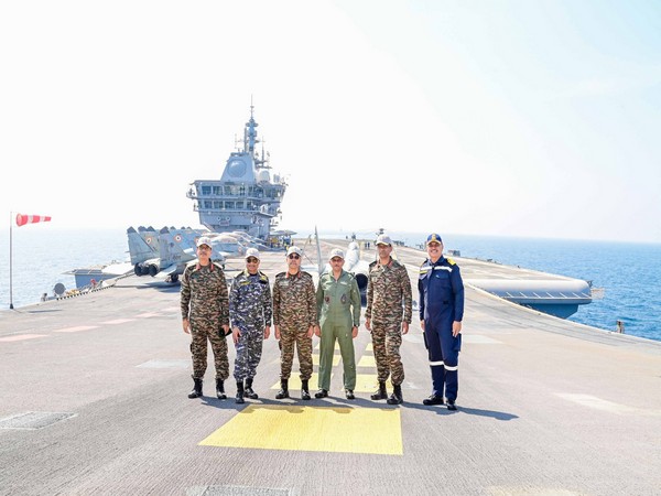  Senior leaders aboard INS Vikrant during TROPEX 25 Joint Phase. (Photo: Indian Navy)