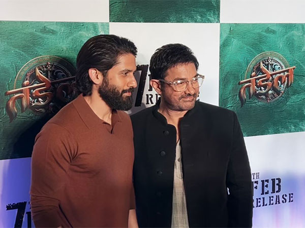 Actors Aamir Khan and Naga Chaitanya (Image source: ANI)