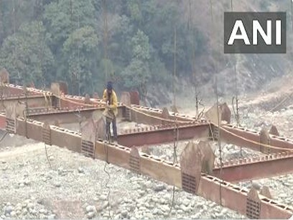 Work begins on motorable bridge connecting Naushera to Seri Block in Rajouri (Photo/ANI)