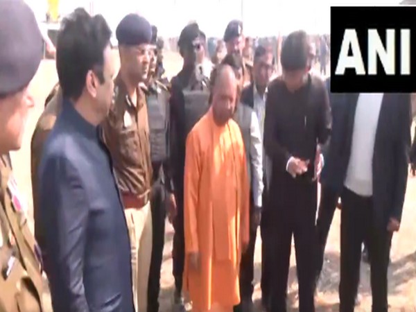 Uttar Pradesh CM Yogi Adityanath at Prayagraj (Photo/ANI)