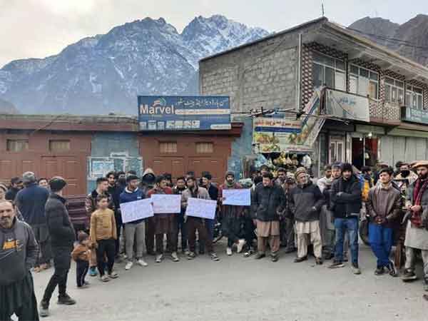 Karakoram National Movement leaders stage protest in PoGB (Image Source: Facebook/PamirTimes)