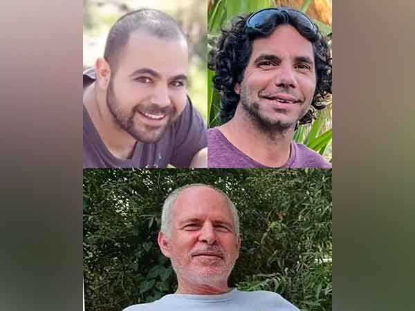 Three hostages — Yarden Bibas, Ofer Kalderon and Keith Siegel (Photo/@Isaac_Herzog)