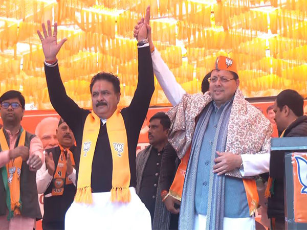 Uttarakhand CM Dhami campaigning for BJP candidate Kulwant Rana on Saturday. (Photo/ANI)