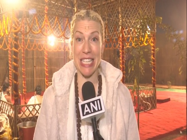 A foreigner devotee in MahaKumbh (Image/ANI)