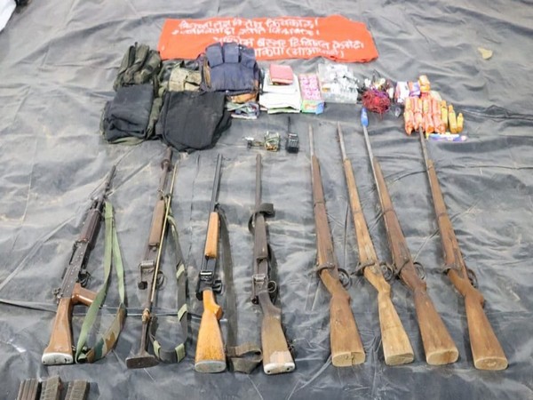 Weapons seized by security forces. (Photo/ANI)