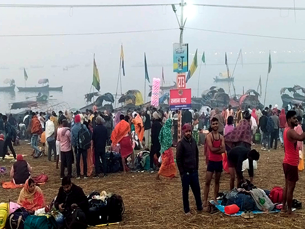 Devotees at Triveni Sangam to take a dip during the Mahakumbh Mela (Photo/ANI)