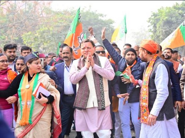 Uttarakhand Chief Minister Pushkar Singh Dhami campaigned for BJP candidate Pawan Sharma.(Photo/ANI)