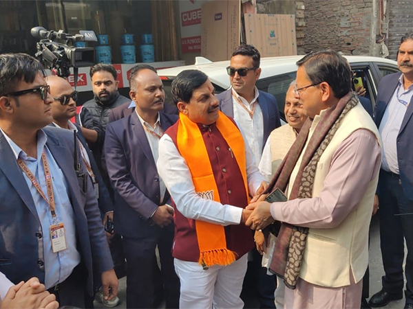 Uttarakhand CM Pushkar Singh Dhami and Madhya Pradesh CM Mohan Yadav (Photo/ANI)