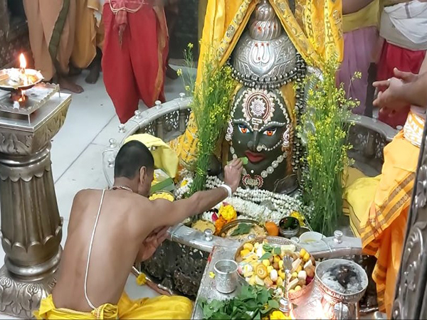 Baba Mahakal Shringar in place for Bhasma Aarti (Photo/ANI)