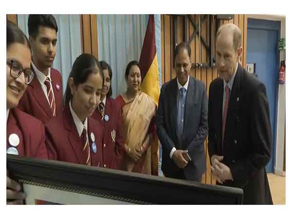 Prince Edward interacts with students in British School (Photo/ANI)