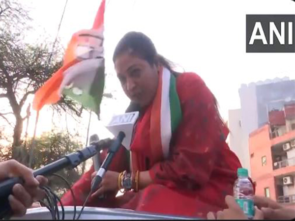 Congress candidate from Kalkaji assembly constituency, Alka Lamba (Photo/ANI)