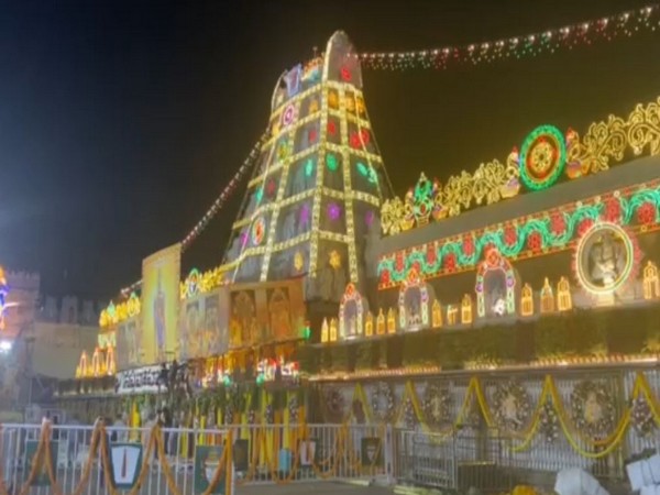 Tirumala radiates with light, floral decor as city gears up for grand 'Ratha Saptami' (Photo/ANI)