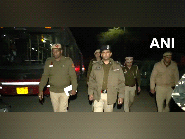 Visual from Delhi Police march in Govindpuri area (Photo/ANI)