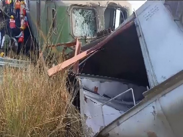 Derailed Rail coach in  Pambhipur (Photo/ANI)