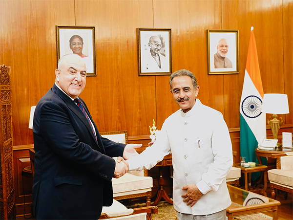 Kirti Vardhan Singh, Minister of State (MEA), meets with Algerian Ambassador to India Ali Achoui. (Photo: X/ @KVSinghMPGonda)