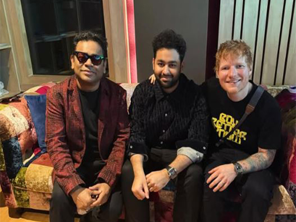AR Rahman, AR Ameen and Ed Sheeran (Image Source: Instagram/@arrahman)