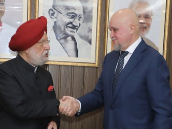 Union Minister for Petroleum and Natural Gas, Hardeep Singh Puri with Sergei Tysvilev, Minister of Energy in Russia. (Image: X@HardeepSPuri)