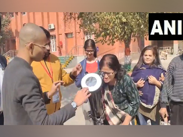 Visuals from a polling booth in Delhi's Vikaspuri (Photo/ANI)