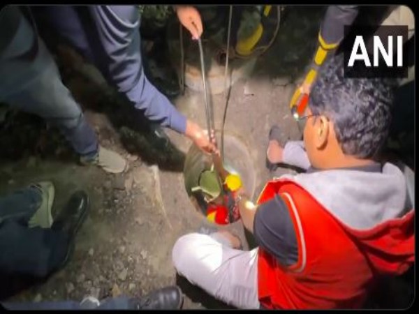 Visuals from the spot after a  two year old boy fell into a manhole in Gujarat's Surat (Photo/ANI)
