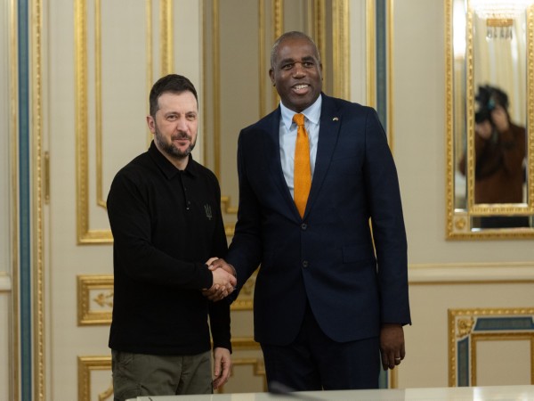 Ukrainian President Volodymyr Zelenskyy with UK Foreign Secretary David Lammy. (Photo/ X@ZelenskyyUa)