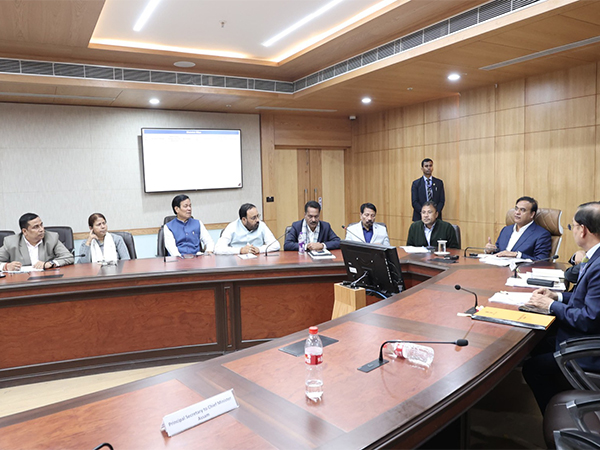 Assam CM holds video conference with District Commissioners on Thursday. (Photo/ANI)