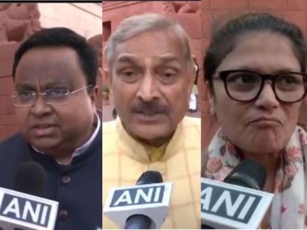 BJD MP Sasmit Patra, Congress MP Pramod Tiwari and TMC MP Sushmita Dev (Photo/ANI)