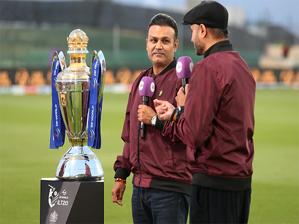  ILT20 commentators Sehwag and Harbhajan Singh (Photo: ILT20)