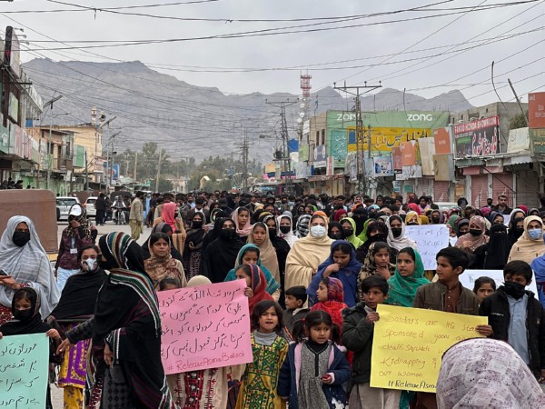 Baloch protestors holding rally (Photo/ X@BalochYakjehtiC)