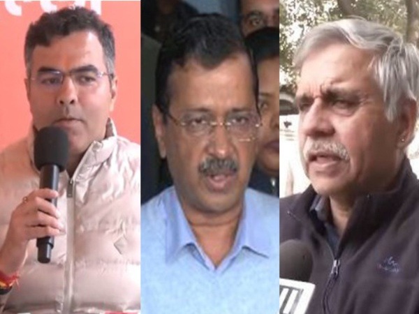 BJP's Parvesh Verma, AAP's Arvind Kejriwal, and Congress' Sandeep Dikshit (Photo/ANI)