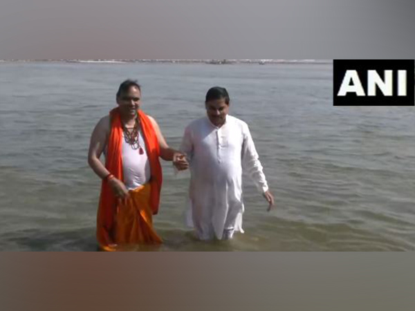 Rajasthan CM Bhajanlal Sharma and Madhya Pradesh CM Mohan Yadav at the Triveni Sangam (Photo/ANI)