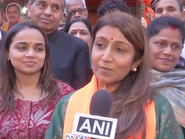 Aarti Upadhyay, wife of BJP candidate Satish Upadhyay (Photo/ANI)