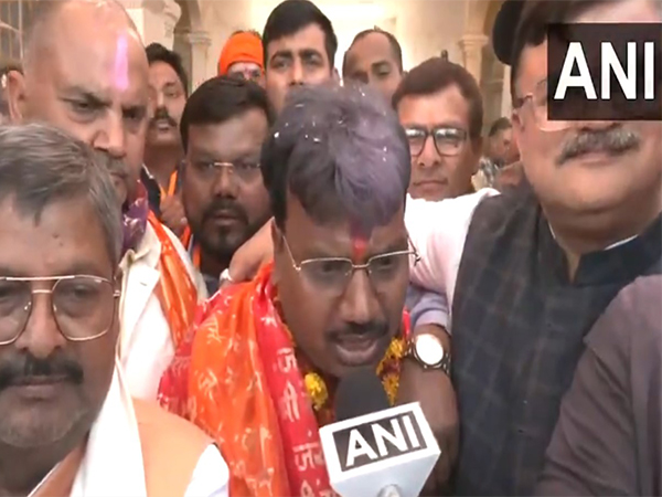 BJP winning candidate from Ayodhya's Milkipur Vidhan Sabha, Chandrabhan Paswan (Photo/ANI)