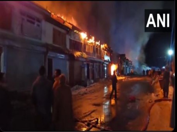 Visuals from the spot after a massive at a market in Sonamarg (Photo/ANI)