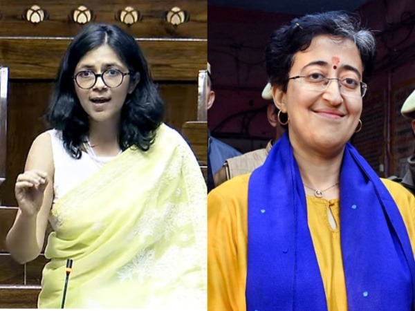 Rajya Sabha MP Swati Maliwal and AAP leader Atishi (Photo/ANI)