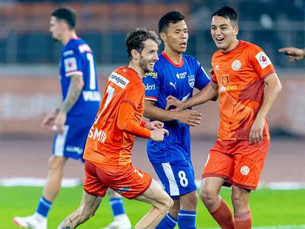 PFC's Asmir Suljic celebrating with team mate Ezequiel Vidal after scoring (Picture: ISL)