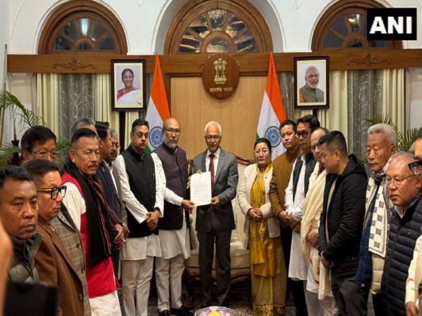 Manipur Chief Minister N Biren Singh hands resignation to Governor Ajay Kumar Bhalla (Photo/ANI)